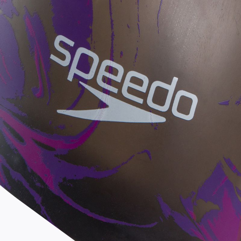 Speedo hosszú hajú nyomtatott úszósapka fekete és lila 68-11306 3