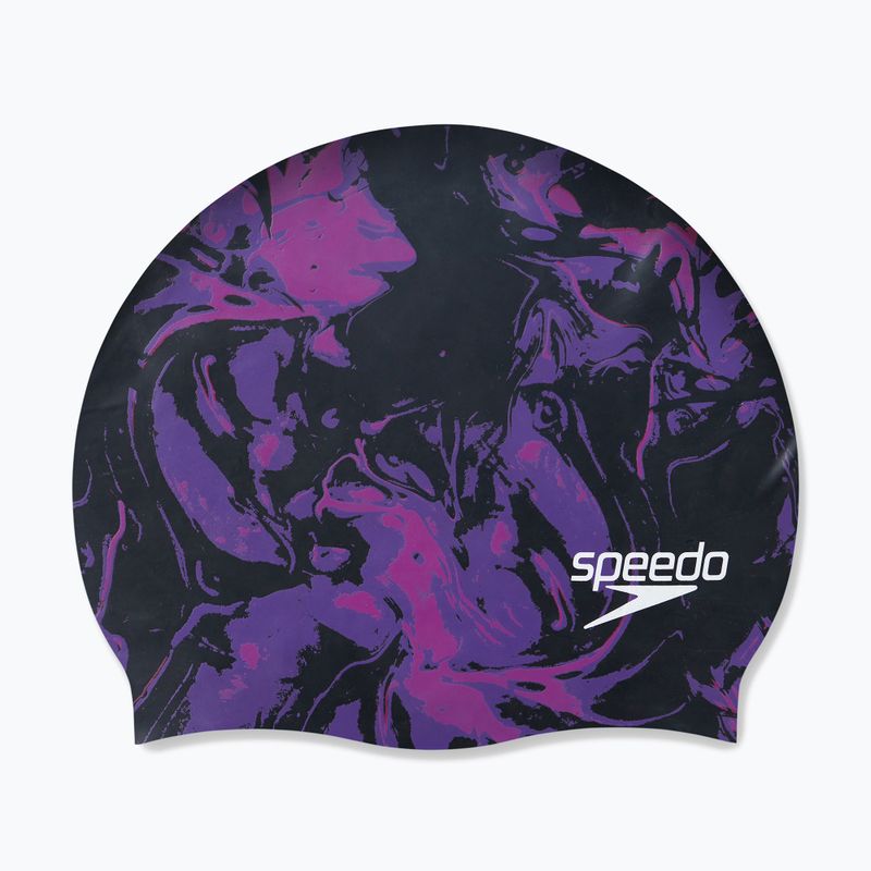 Speedo hosszú hajú nyomtatott úszósapka fekete és lila 68-11306 5