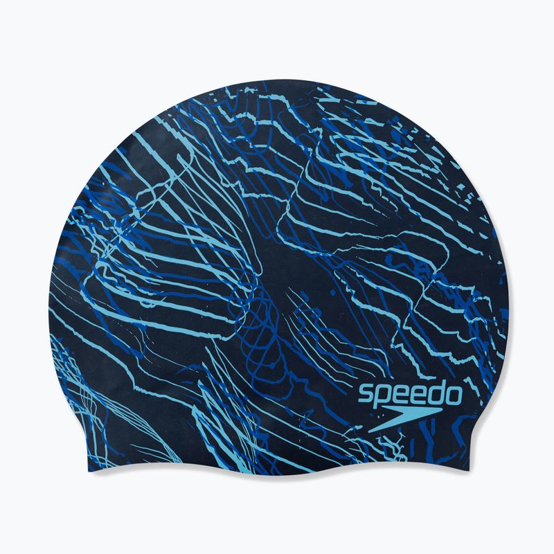 Speedo hosszú hajú nyomtatott tengerészkék úszósapka 68-11306 4