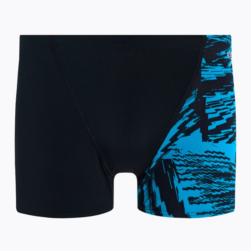 Férfi Speedo Allover V-Cut Aquushort úszó boxeralsó D812 fekete 68-09734D812