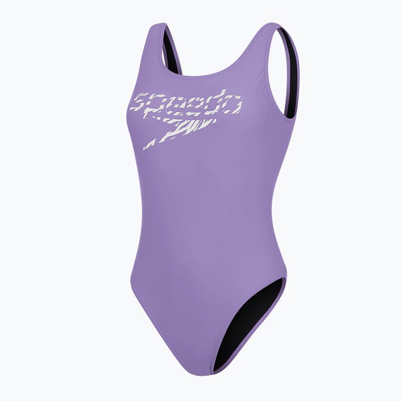 Női Speedo Logo Deep U-Back egyrészes fürdőruha lila 68-12369 4