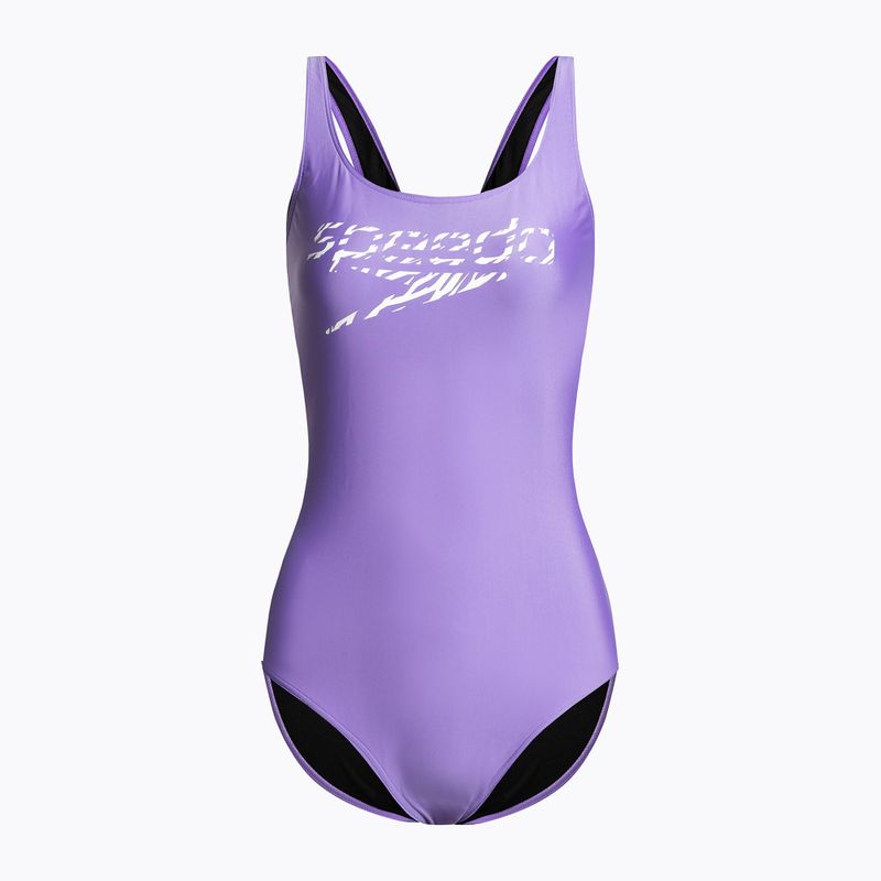 Női Speedo Logo Deep U-Back egyrészes fürdőruha lila 68-12369