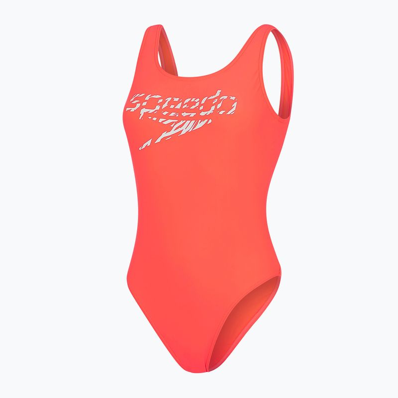 Női Speedo Logo Deep U-Back egyrészes fürdőruha piros 68-12369 4