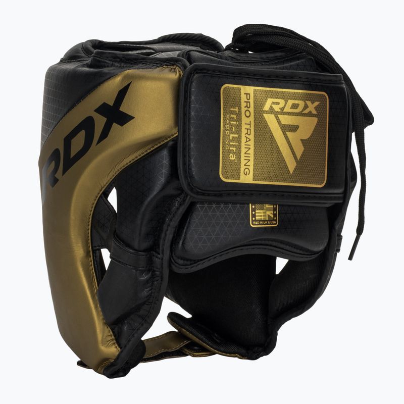 Box fejvédő RDX L1 Mark Pro Cheek Boxing Training Head Guard golden 3