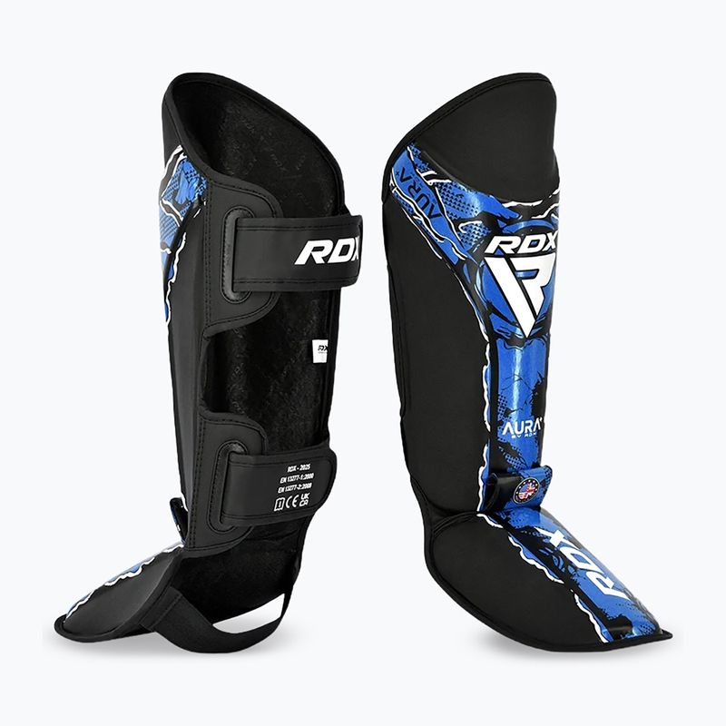 Sípcsont és lábvédők RDX Instep New Aura F17 Shin black/blue 2