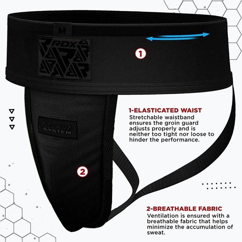 Lágyékvédő RDX Groin Guard Supporter H1 full black 4