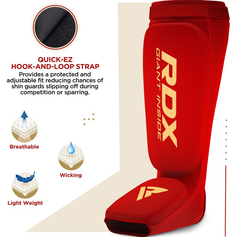 RDX Hosiery Shin Instep Foam sípcsont- és lábszárvédő piros/fehér 2