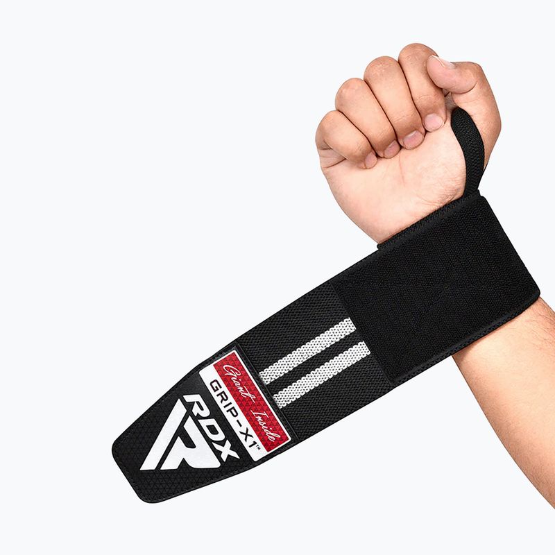 Csuklótámasz RDX WR11 Gym Wrap Wrist Wrap fekete/fehér 4