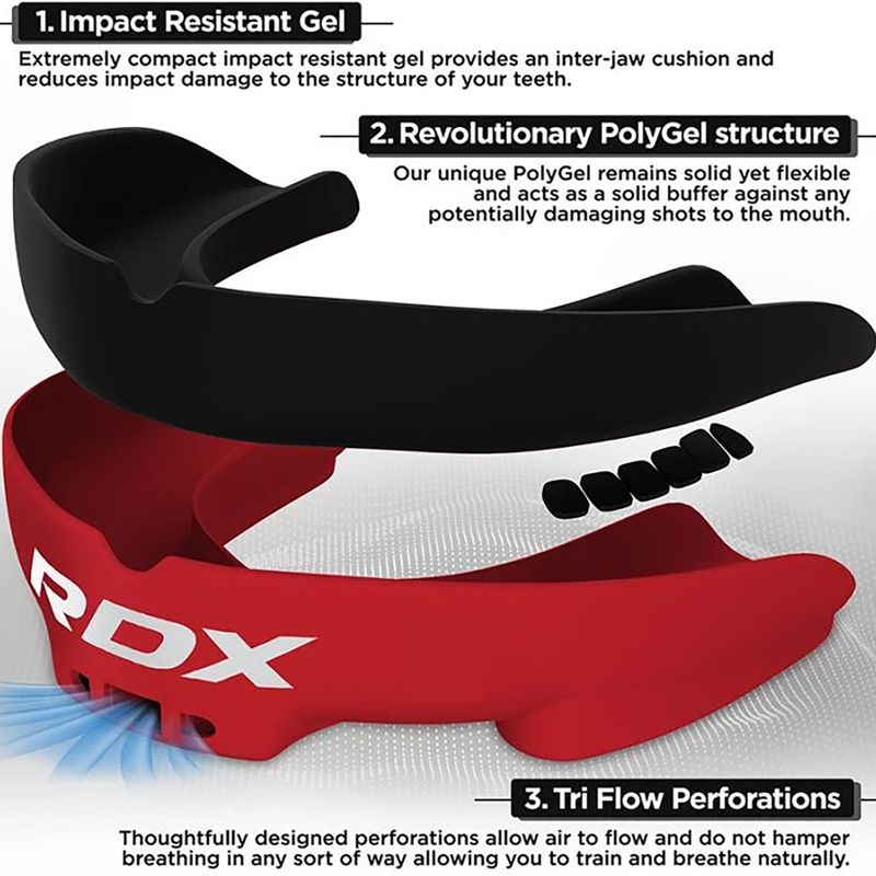 Gyerek állvédő RDX Mouth Junior red/black 2