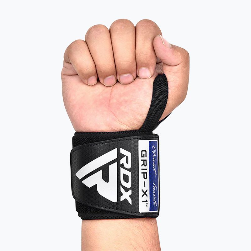 Csuklótámasz RDX WR11 Gym Wrap Wrist Wrap fekete/kék 4