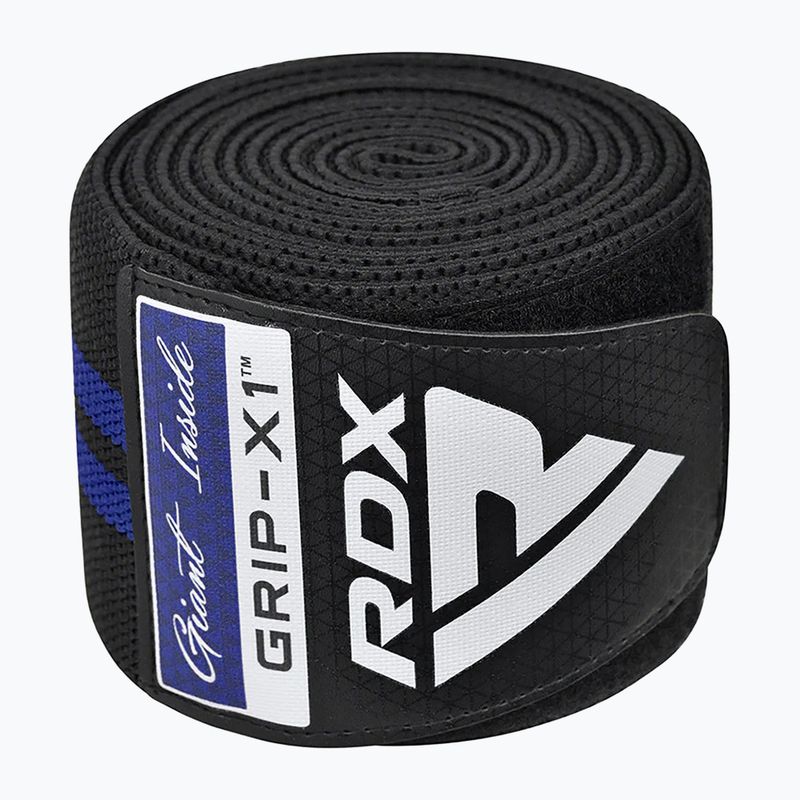 RDX KR11 Gym Knee Wrap fekete/kék térdvédők 3