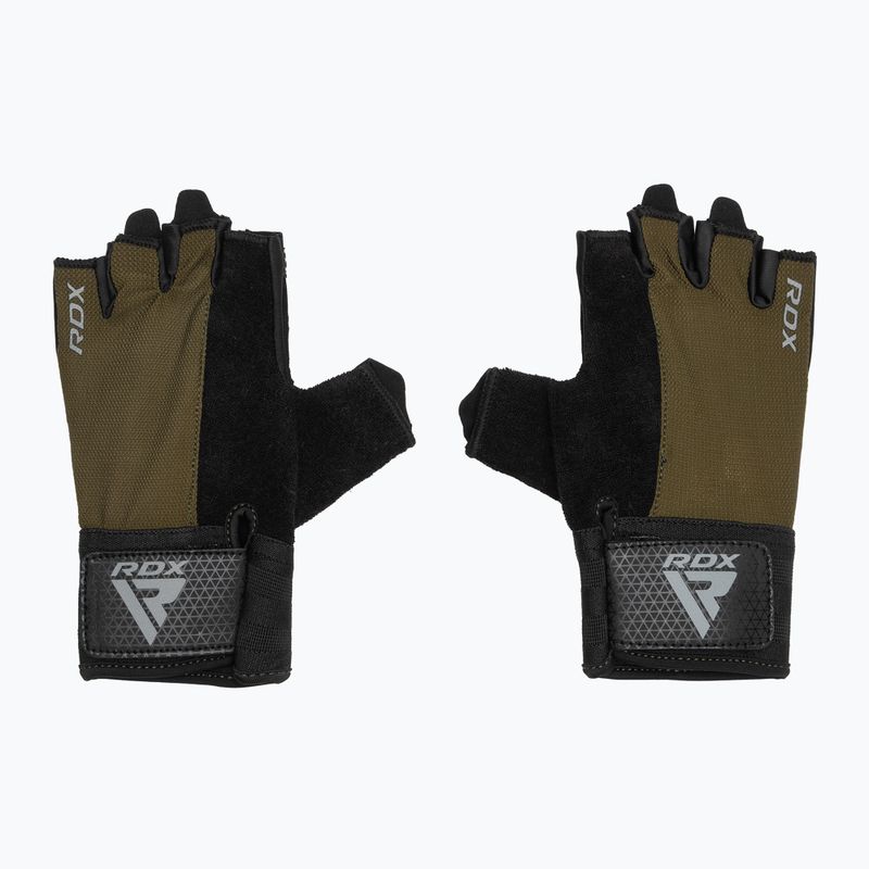 Edzőkesztyű RDX W1H Gym Workout army green 2