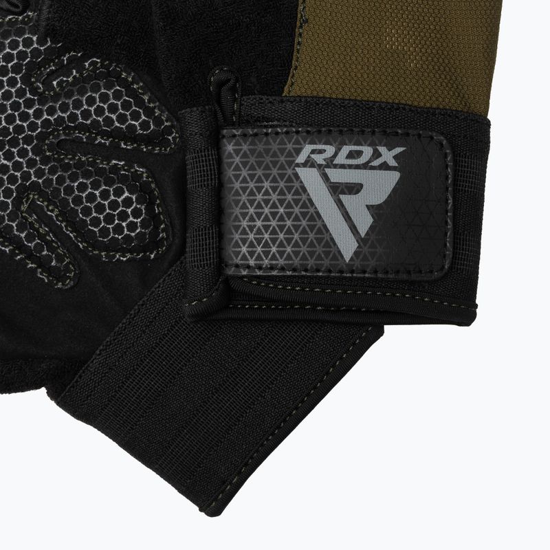 Edzőkesztyű RDX W1H Gym Workout army green 4