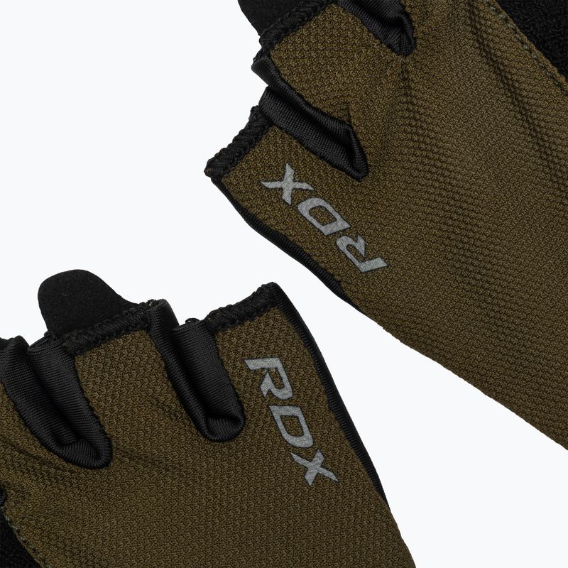 Edzőkesztyű RDX W1H Gym Workout army green 6