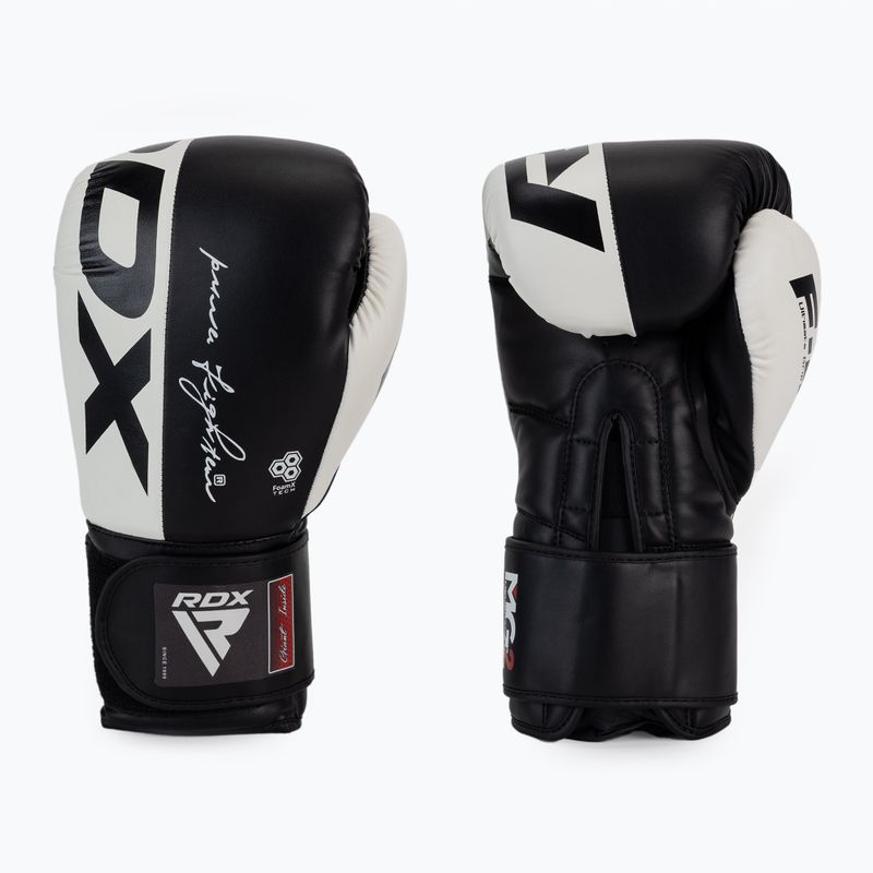 RDX REX F4 fehér és fekete bokszkesztyűk BGR-F4B-10OZ