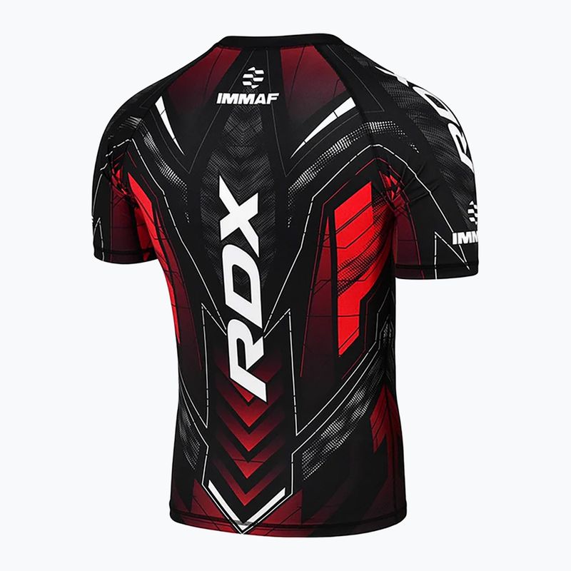 Férfi edzőpóló RDX IMMAF Approved Half Sleeves Compression red 2