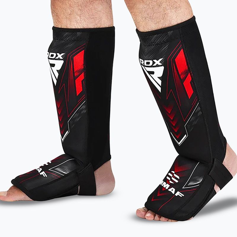 Sípcsont- és lábfejvédők RDX IMMAF Approved Neoprene Shin Instep red 7