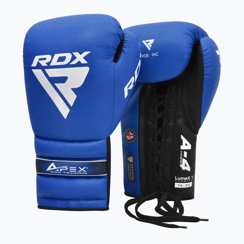 Boxkesztyű RDX Apex Lace Up Training Sparring Boxing blue