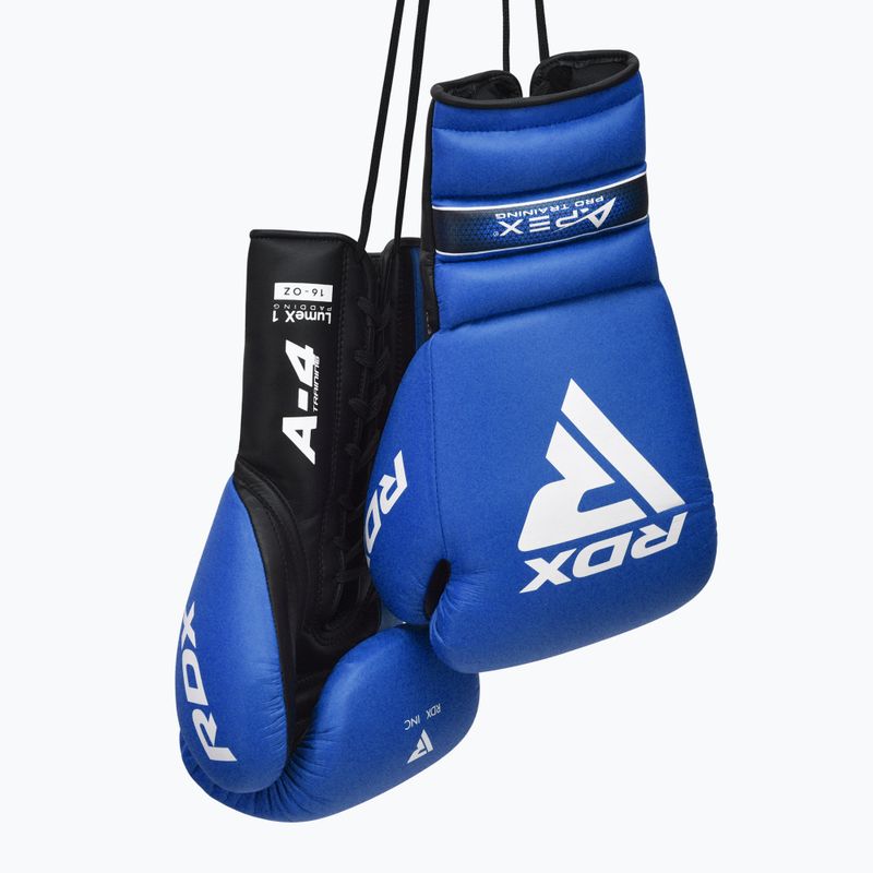 Boxkesztyű RDX Apex Lace Up Training Sparring Boxing blue 4