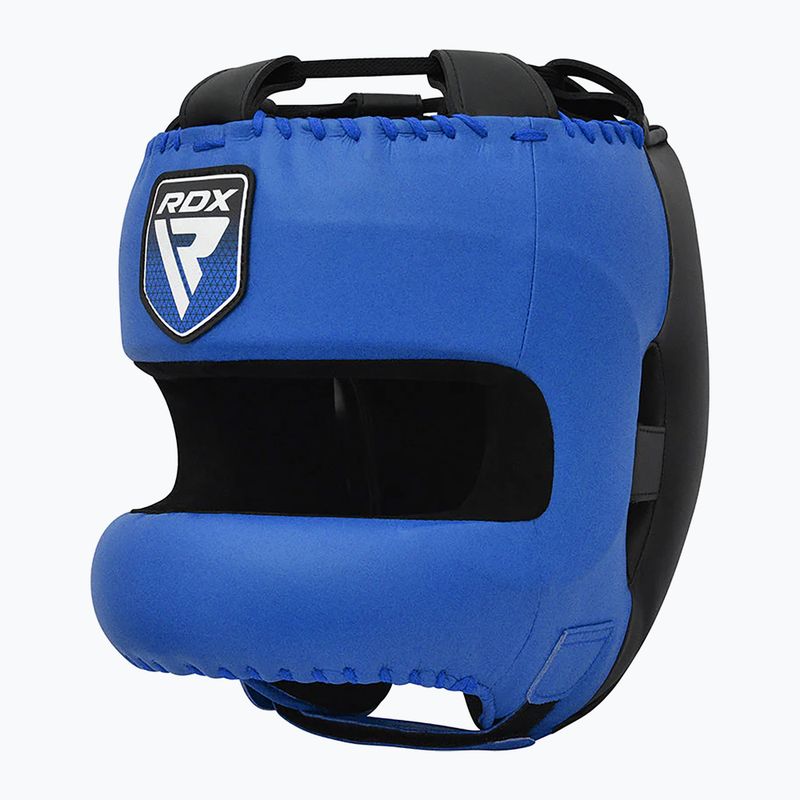 Box fejvédő RDX Apex Boxing Head Gear With Nose Protection Bar blue