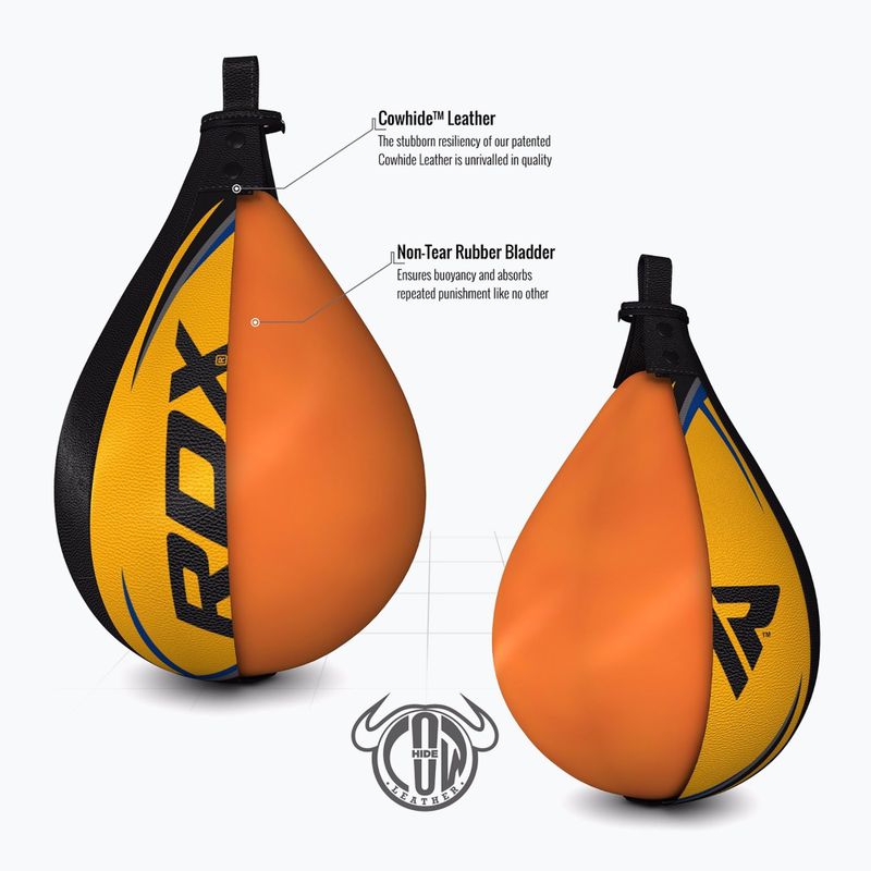 Boxing pearl RDX Speed Ball Leather Multi fekete és sárga 2SBL-S2YU 5