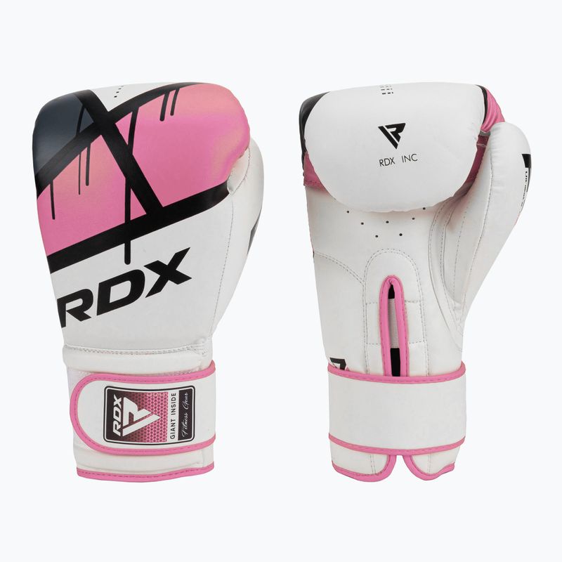 Női bokszkesztyűk RDX BGR-F7 fehér és rózsaszín BGR-F7P