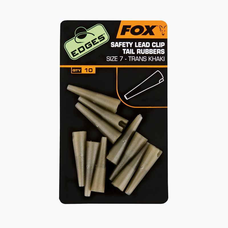 FOX Edges Lead Clip Tail gumik 10 db. Trans Khaki CAC478 2