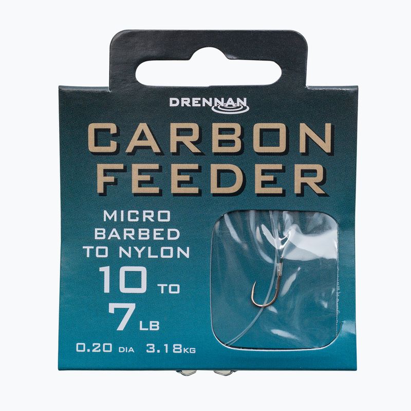 Drennan Carbon Feeder horog és horogelőke + zsinór 8 pár barna metódusú vezető HNCFDM016