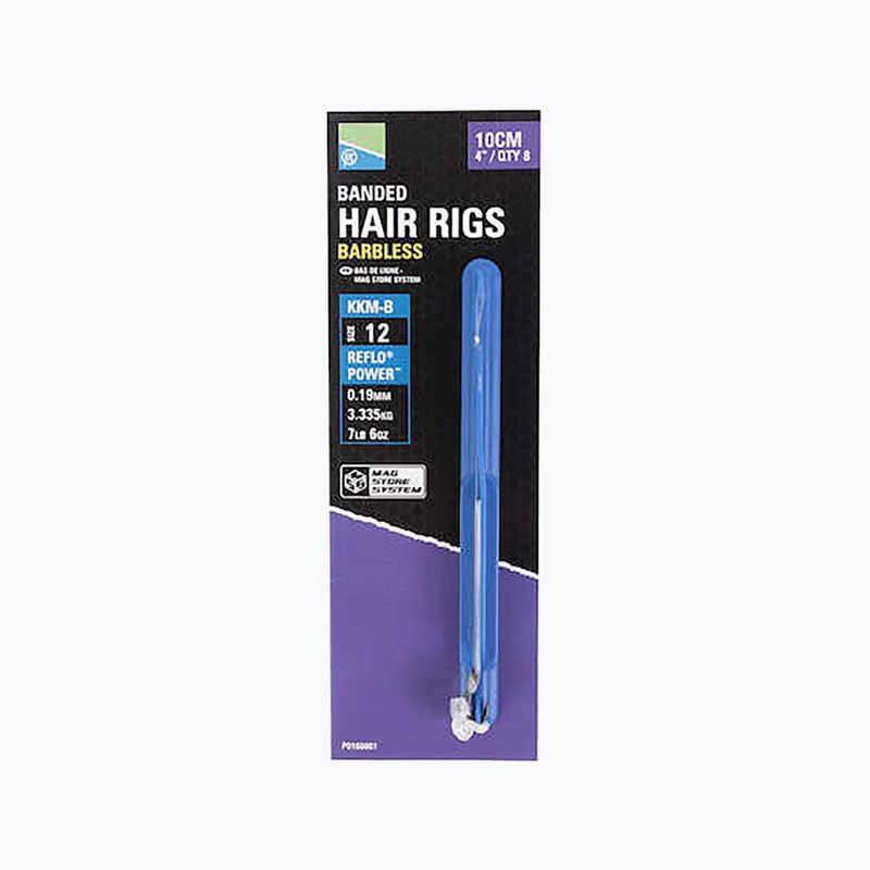 Preston KKM-B Mag Store Hair Rigs - 4" Banded átlátszó P0160001 metódus vezetői