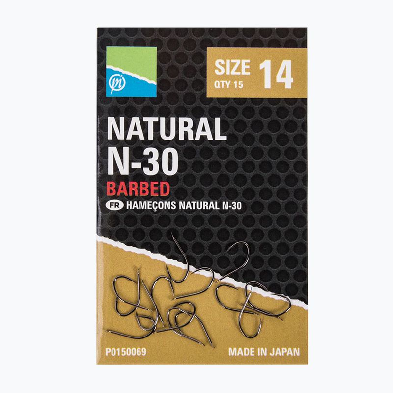 Preston Natural N-30 horgászhorog 15 db fekete P0150067