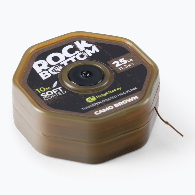 Ridge Monkey Connexion Rock Bottom Tungsten Soft Coated Hooklink barna RMT280