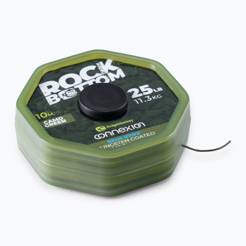 Ridge Monkey Connexion Rock Bottom Tungsten Semi Stiff Coated Hooklink fonott zsinór zöld RMT281