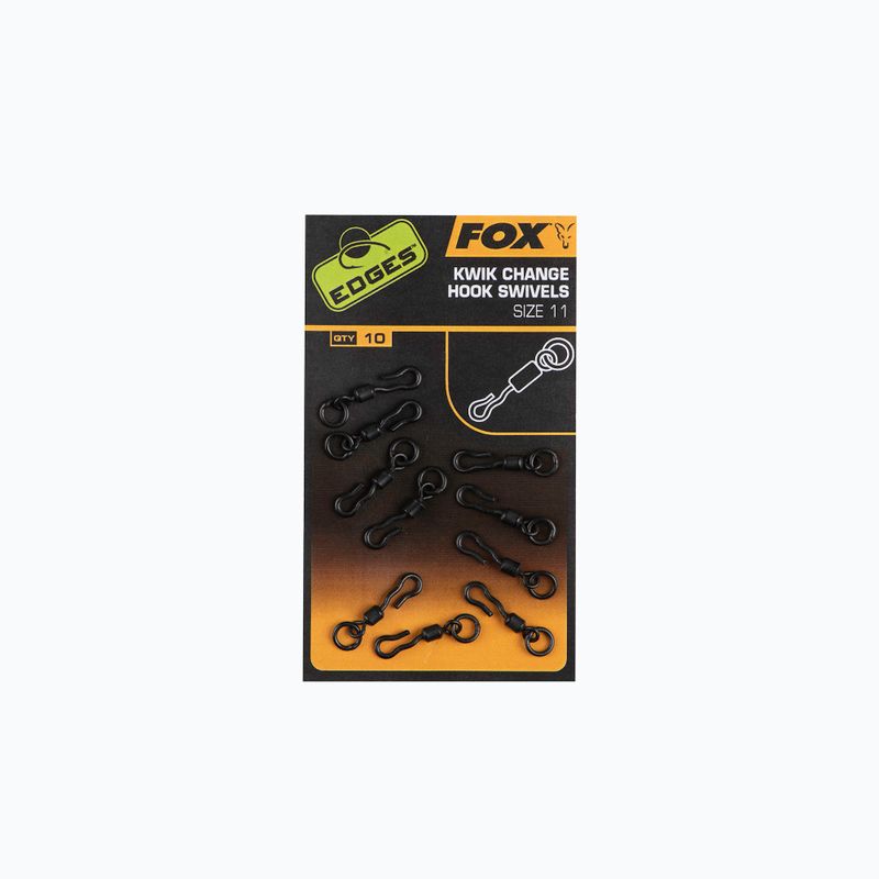Fox Edges Kwik Change Hook Swivels ponty forgókarikák fekete CAC702 2