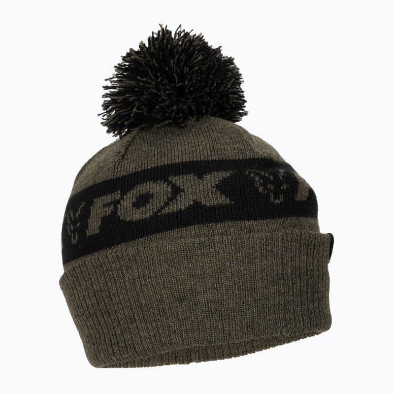 Fox International Collection bóbitás zöld/fekete téli sapka