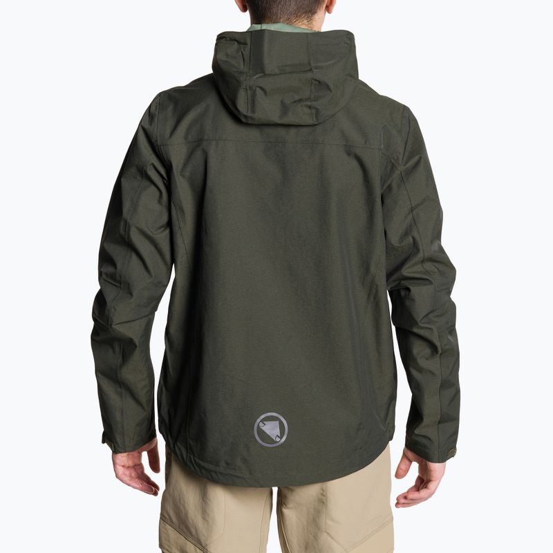 Férfi kerékpáros dzseki Endura Hummvee Waterproof Hooded bottle green 2