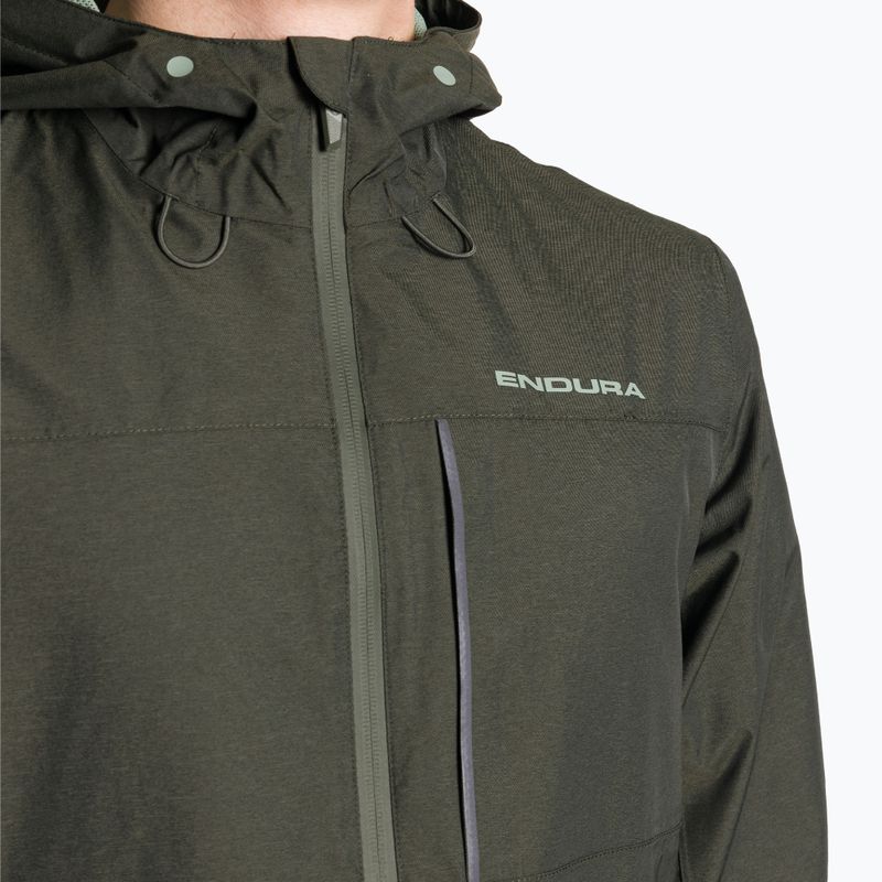 Férfi kerékpáros dzseki Endura Hummvee Waterproof Hooded bottle green 3