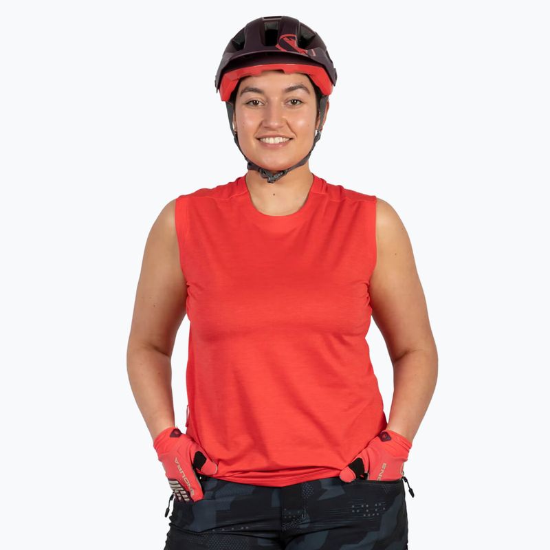 Női kerékpáros póló Endura Singletrack Tank Top pomegranate