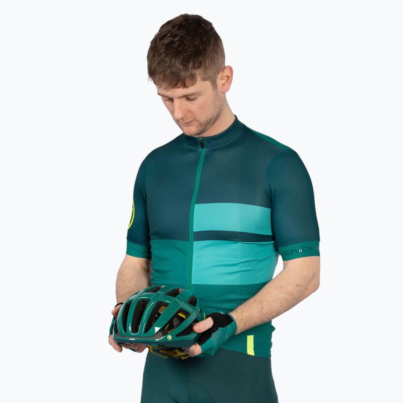 Férfi kerékpáros póló Endura FS260 Print S/S emerald green 5