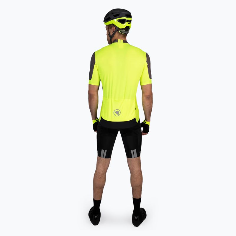 Férfi kerékpáros póló Endura FS260 Print S/S hi-viz yellow 3