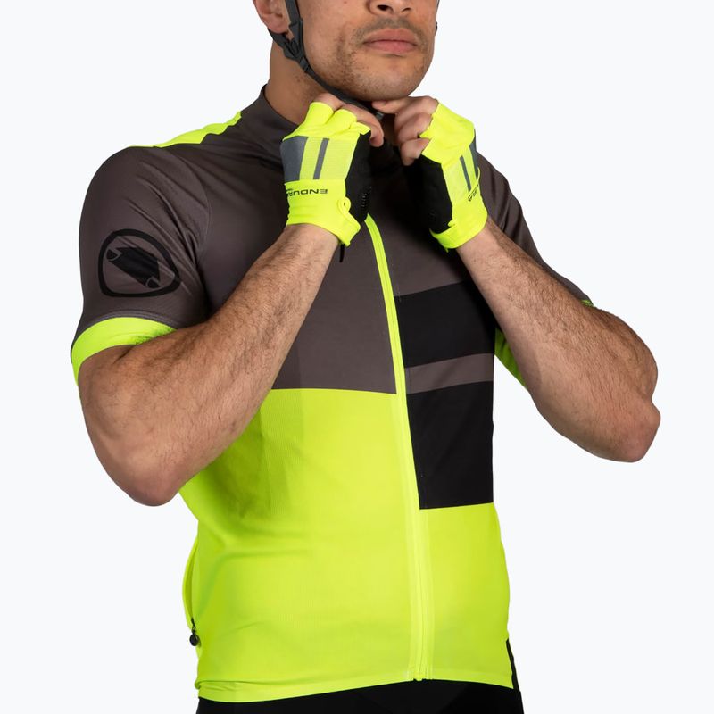 Férfi kerékpáros póló Endura FS260 Print S/S hi-viz yellow 5