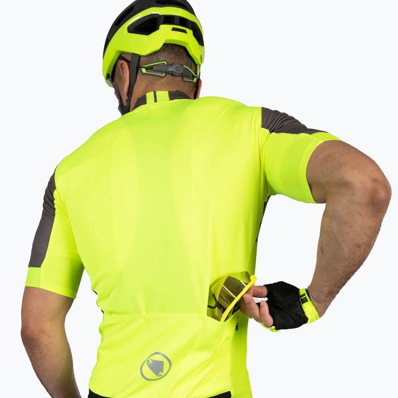 Férfi kerékpáros póló Endura FS260 Print S/S hi-viz yellow 7