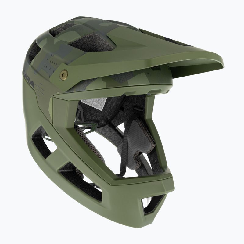 Gyerek kerékpáros sisak Endura Singletrack Full Face Youth olive green