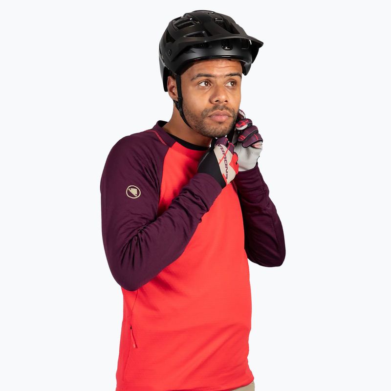 Férfi kerékpáros hosszú ujjú felső Endura Singletrack Fleece aubergine 5