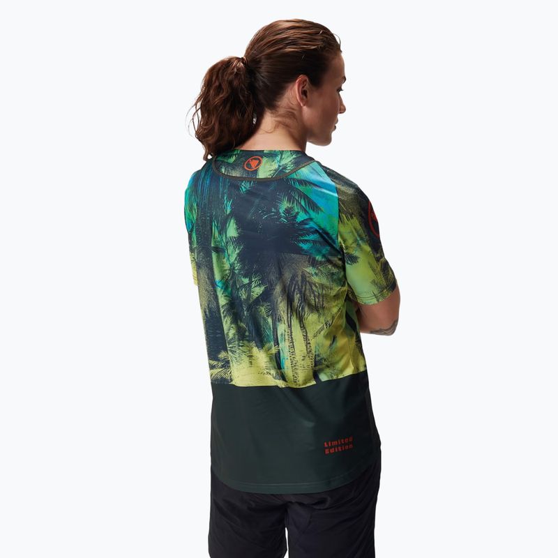 Női kerékpáros póló Endura Tropical Print Ltd ghillie green 3