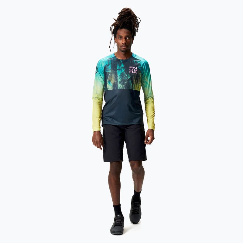 Férfi kerékpáros hosszú ujjú felső Endura Tropical Print Ltd atlantic 2