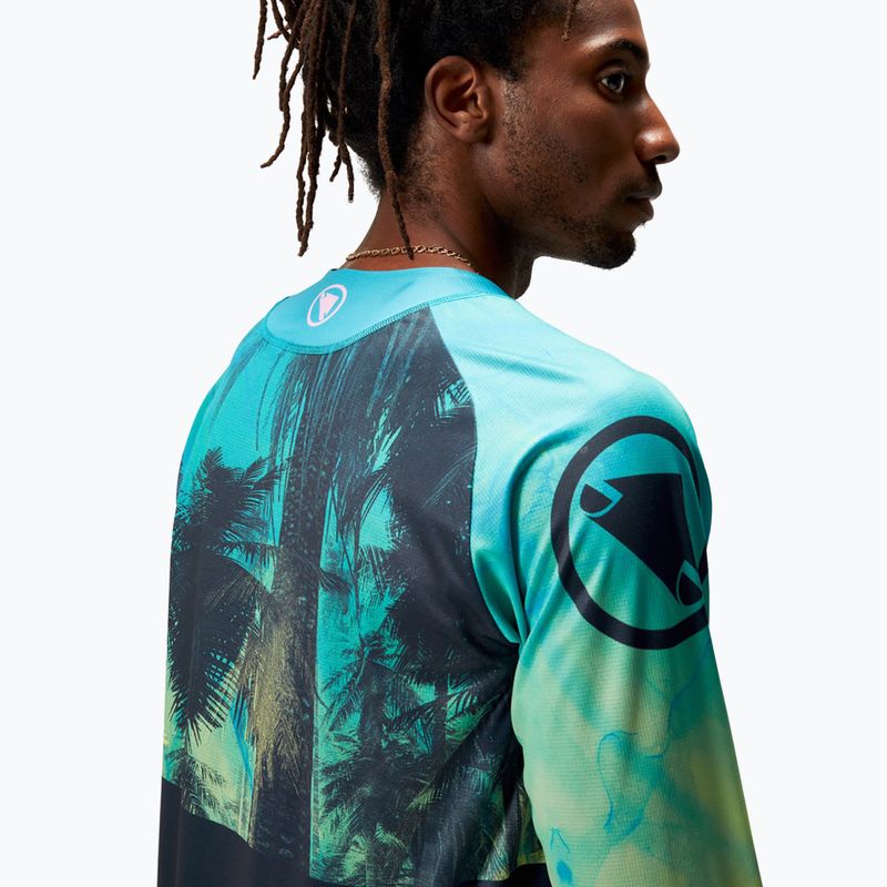 Férfi kerékpáros hosszú ujjú felső Endura Tropical Print Ltd atlantic 6