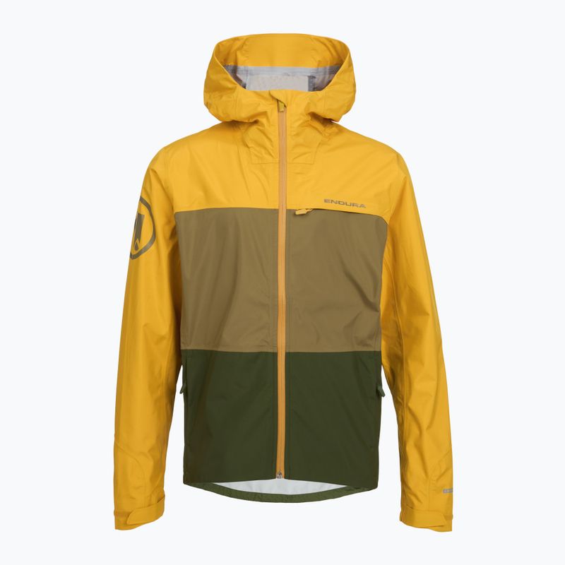 Férfi kerékpáros kabát Endura Singletrack II Waterproof mustard