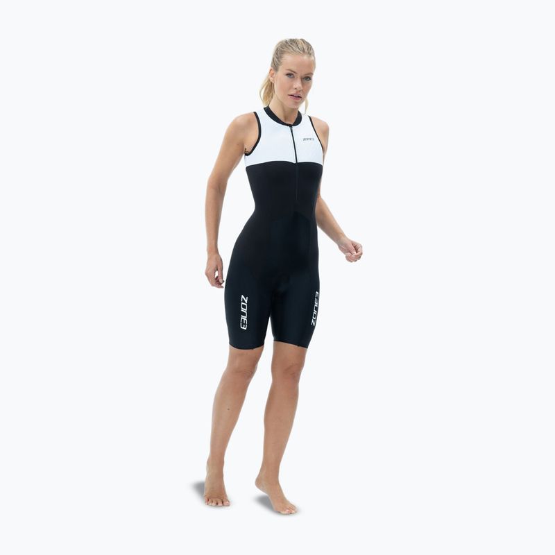 Női triatlon overál ZONE3 Lava Long Distance Trisuit black/white/green 3