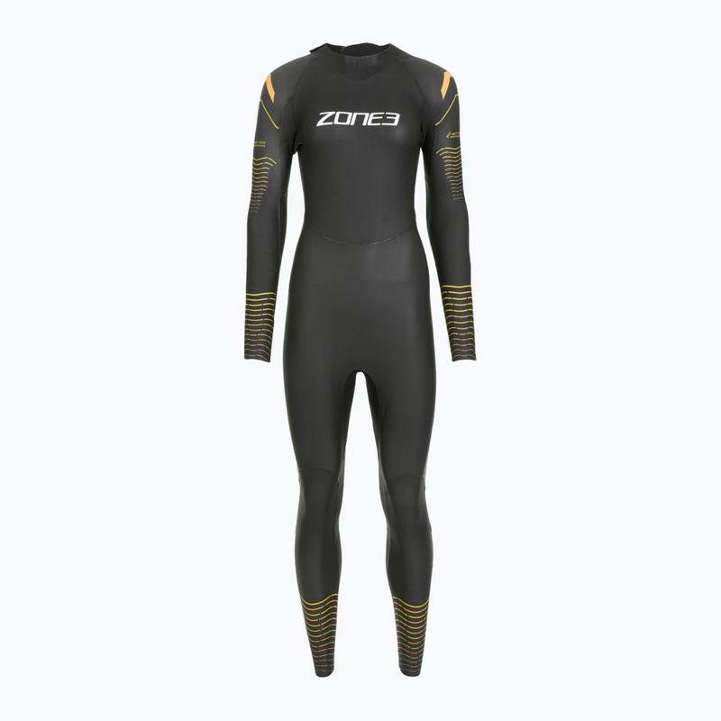 Női triatlon neoprénruha Zone3 Thermal Aspect Breaststroke 2,5 mm black/orange/yellow 2