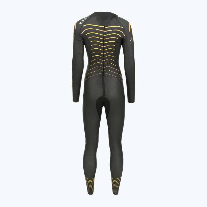 Női triatlon neoprénruha Zone3 Thermal Aspect Breaststroke 2,5 mm black/orange/yellow 3